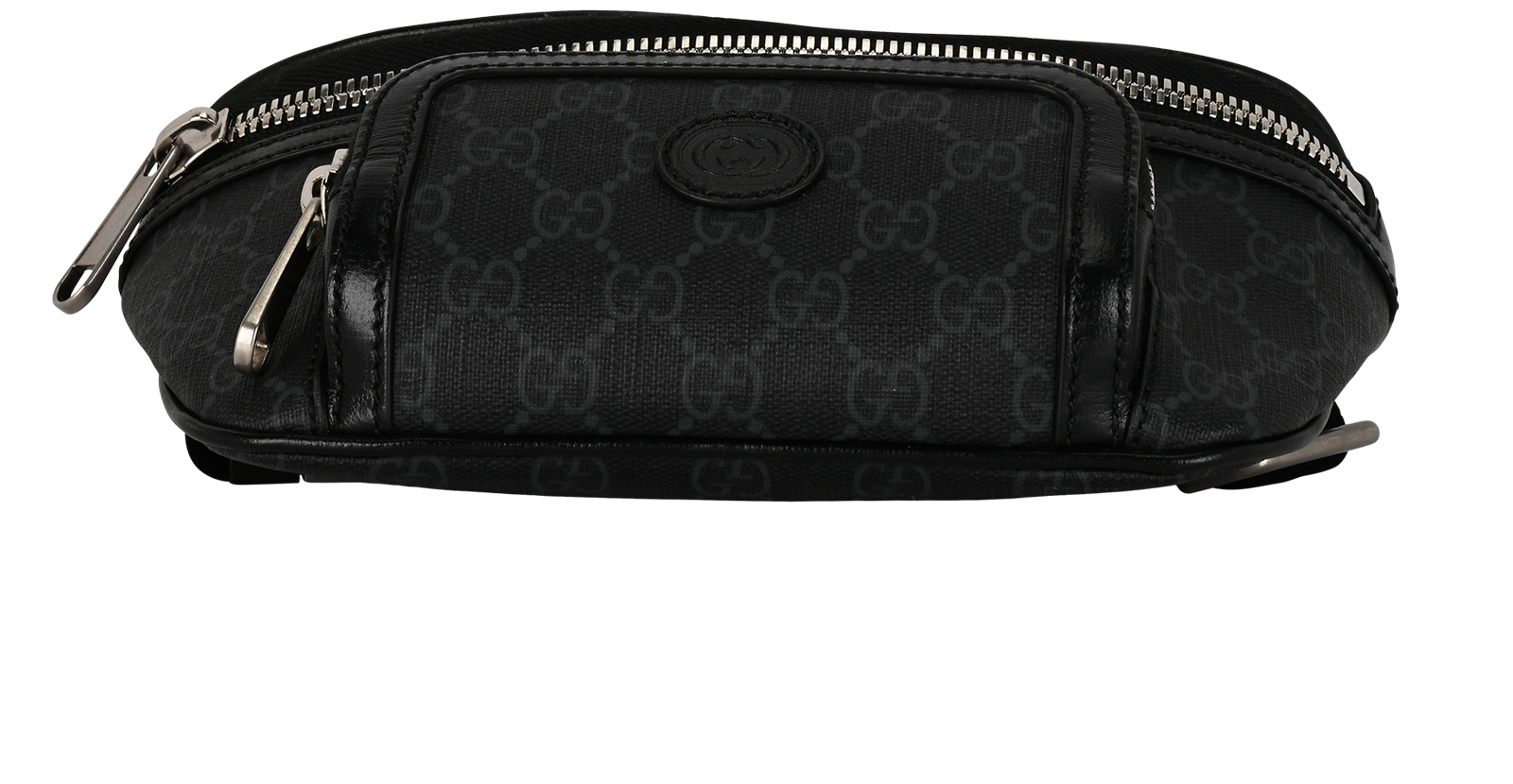 Belt Bag, &pound;550, Handbags, Black, Canvas/Leather, Top view